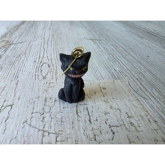 Dept 56 polliwoggs mini cat ornament Halloween kitten shabby chic tree table top - Picture 1 of 7